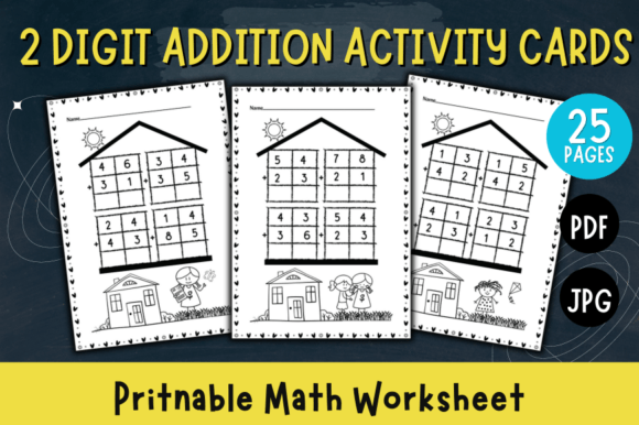 25 Printable - 2 Digit Addition Activity: Building Foundational Skills