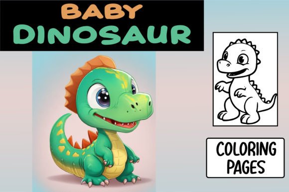 Adorable Cartoon Baby Dinosaur Coloring Pages for Creative Fun
