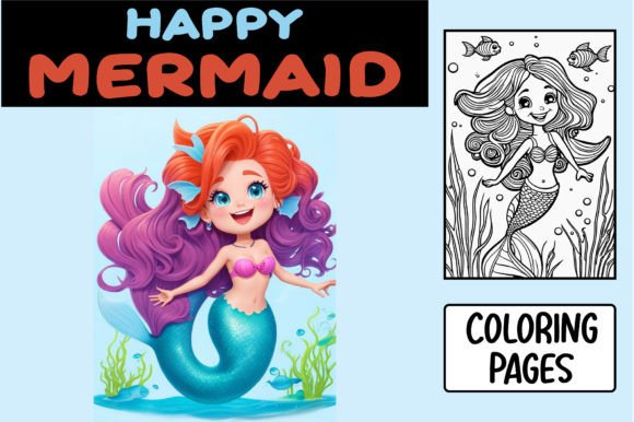 Dive into Creativity with Cartoon Happy Mermaids Coloring Pages