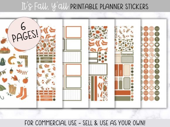 It's Fall Y'all Planner Stickers: A Seasonal Asset for Creators