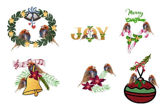 Robins Set: Your Christmas Clipart for Design