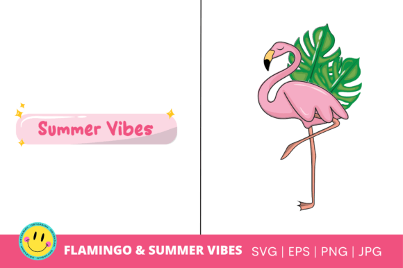 Summer Vibes and Flamingo - SVG, PNG: Your Tropical Toolkit