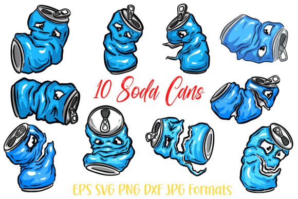 Unpacking the Fun of 10 Blue Cartoon Cola Coke Soda Crushed