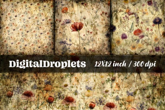Vintage Field of Flowers Vol.1: A Paper Set for Layered Design