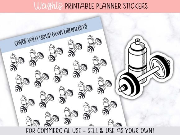 Weights Printable Planner Stickers: Streamline Your Sticker Shop